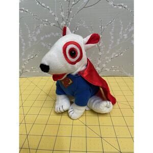 Target Bullseye GT Superman Super Hero Plush 7" Puppy Dog Red Cape Stuffed Toy